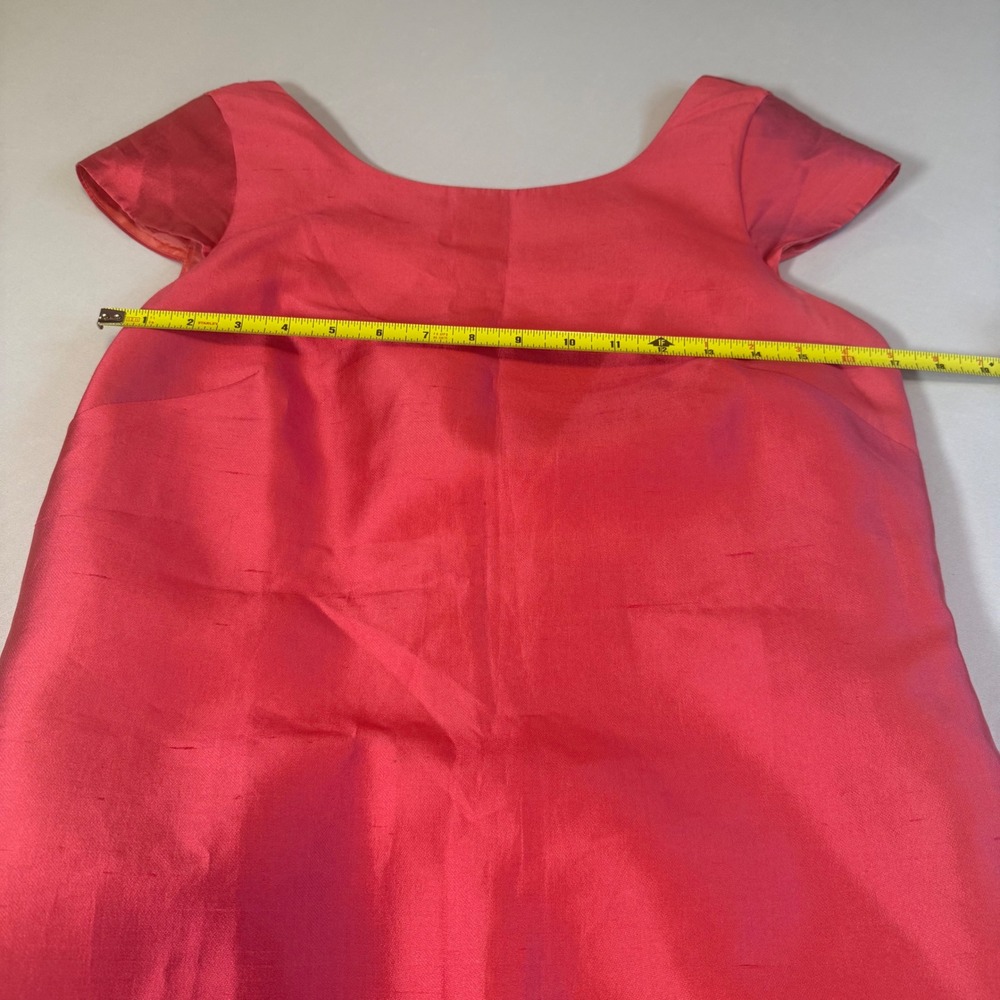 J. Crew Collection Silk Sheath Dress Coral Pink Cap Sleeve Square Back Sz 6 NWT - Picture 10 of 11